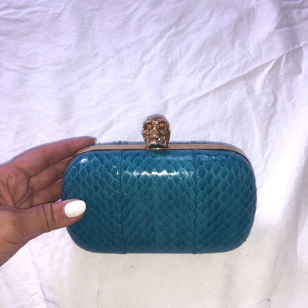 Alexander McQueen Blue Clutch
